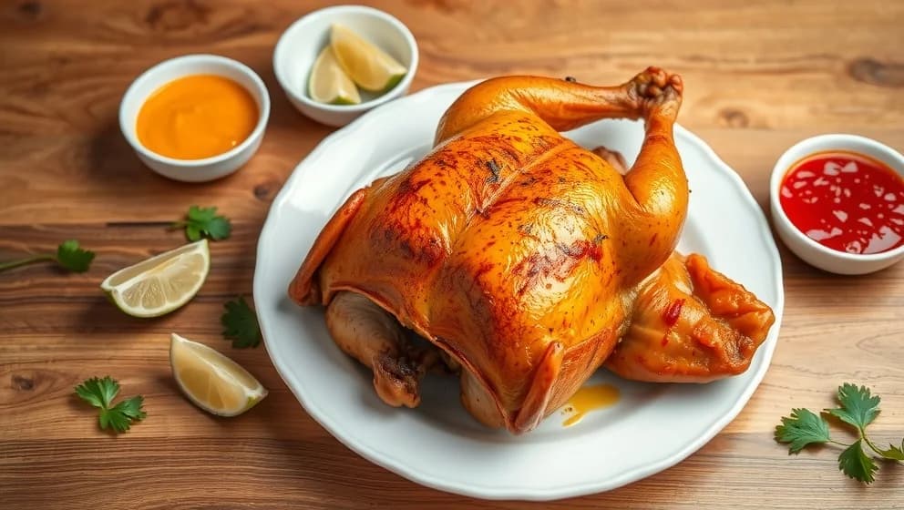 Kyckling i ugn med mango chutney och sambal oelek